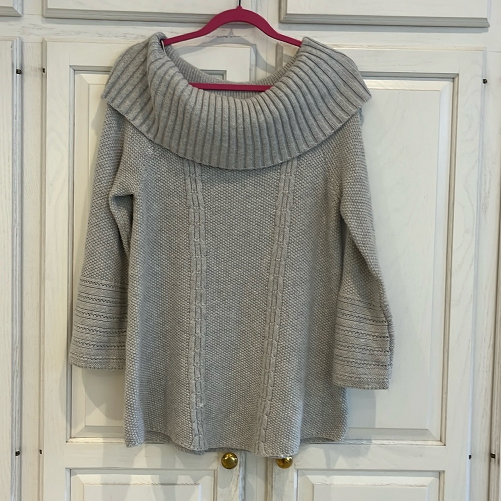 Style & Co Fold-over Off the Shoulder Cable Knit Sweater